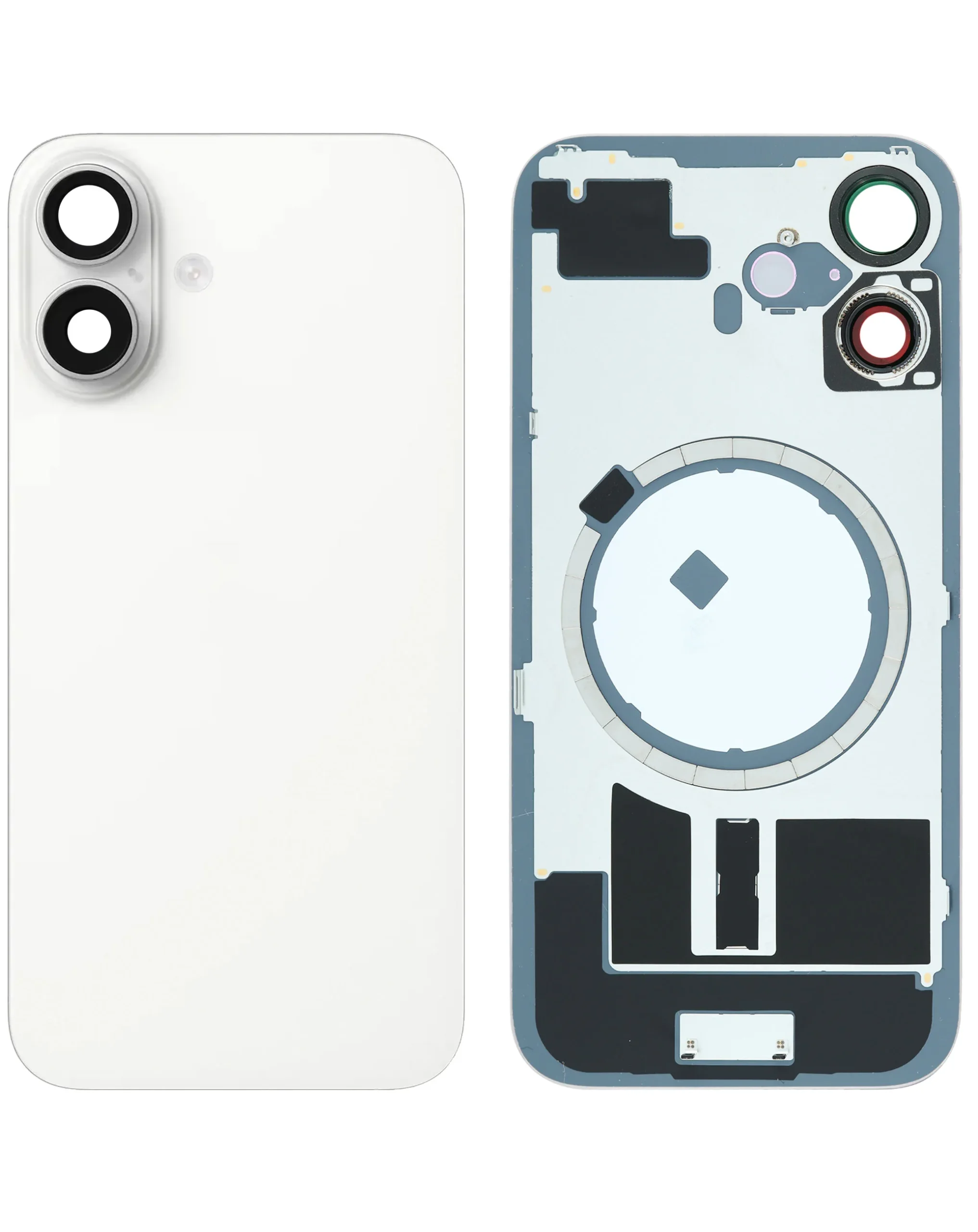 iPhone 16 Uyumlu BEYAZ LOGOLU MagSafe Mıknatıslı Arka Cam