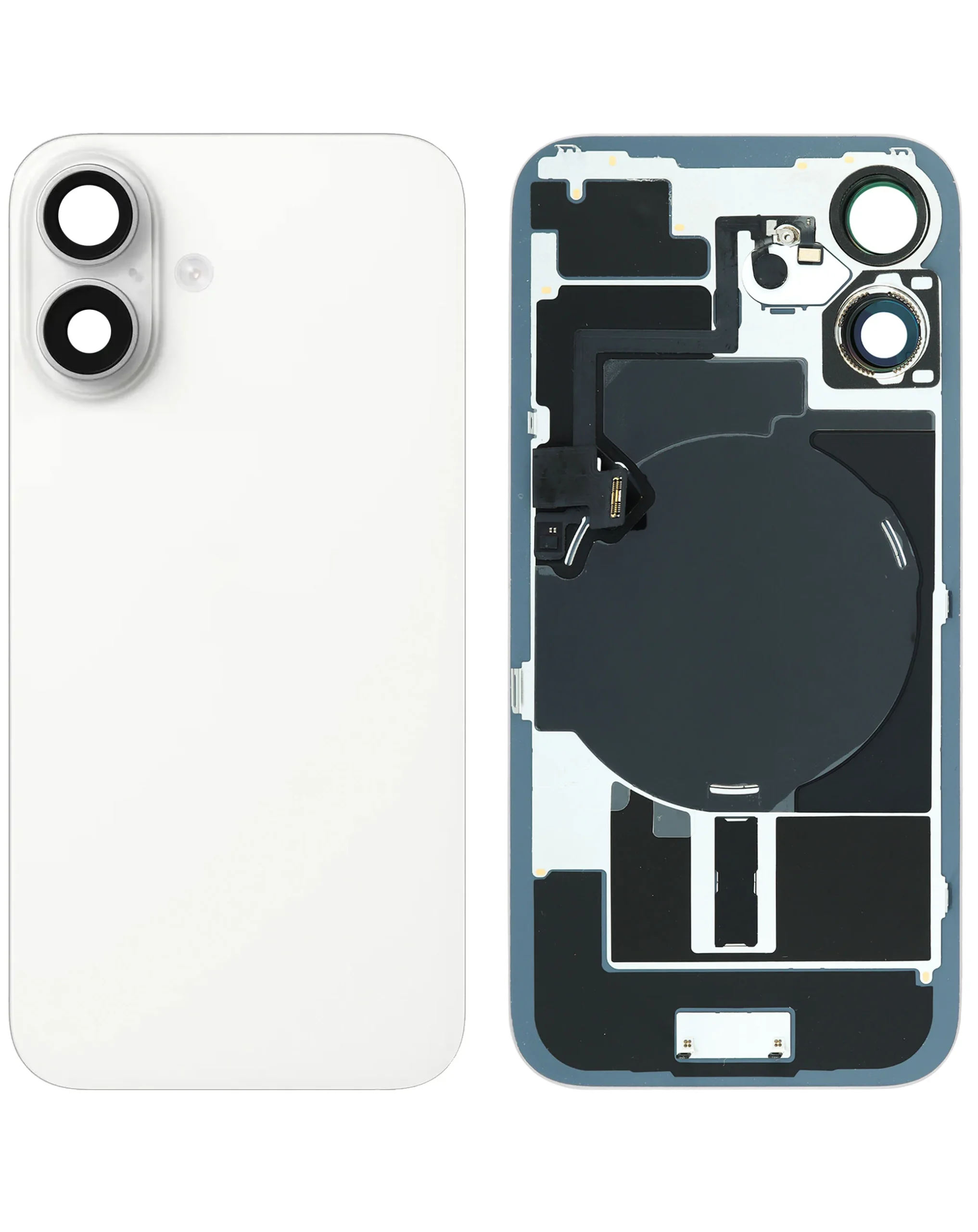 iPhone 16 Uyumlu BEYAZ LOGOLU MagSafe Mıknatıslı, NFC ve Flaş Flexli Arka Cam