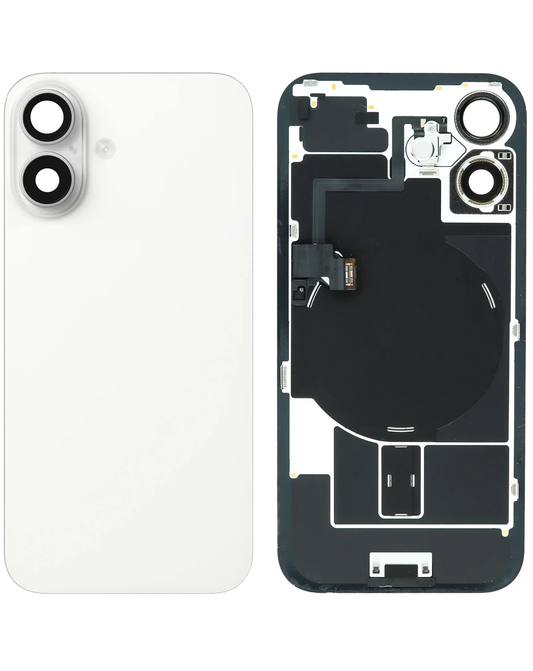 iPhone 16 Uyumlu BEYAZ MagSafe Mıknatıslı, NFC ve Flaş Flexli Arka Cam