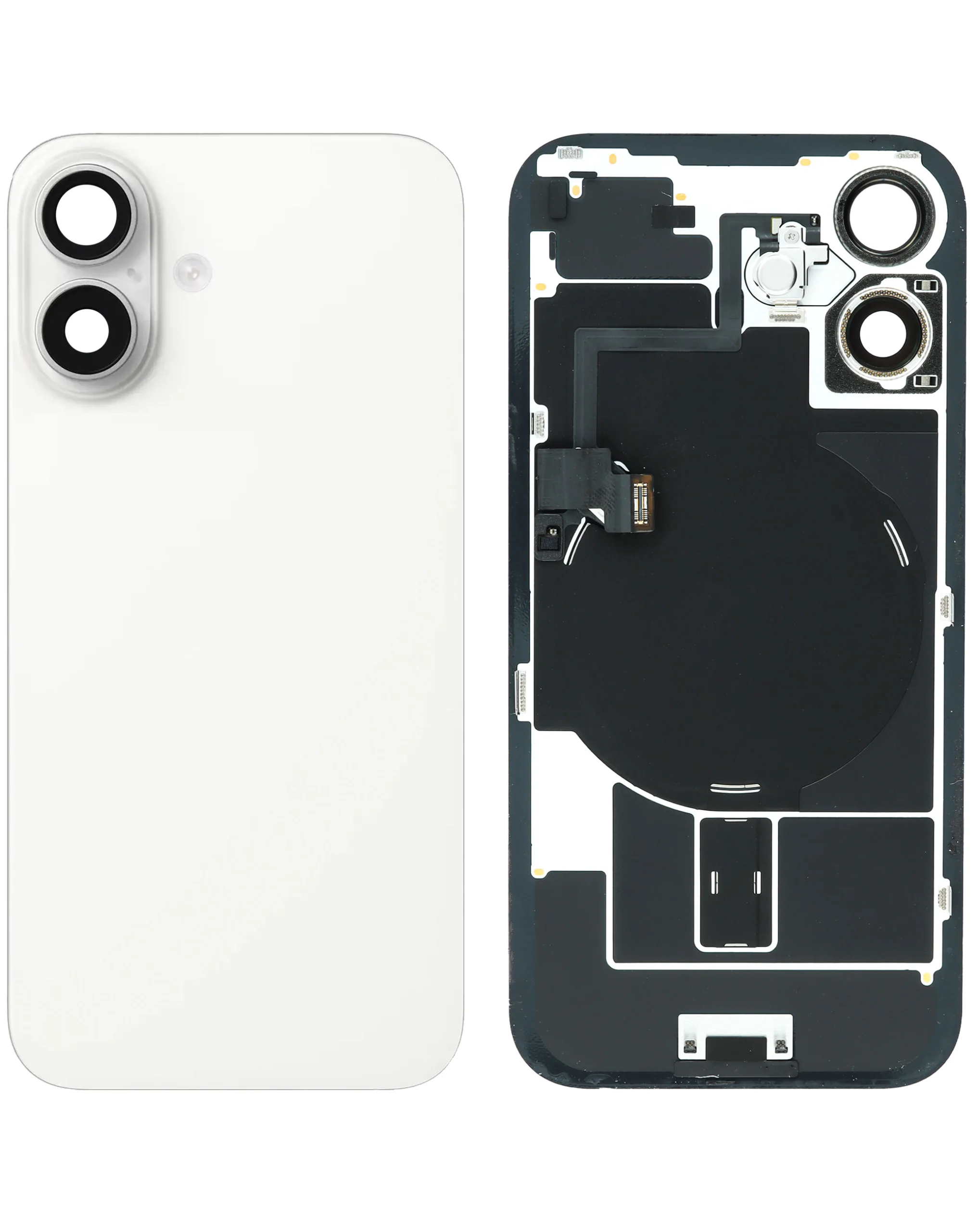 iPhone 16 Uyumlu BEYAZ OEM Pull A Grade MagSafe Mıknatıslı, NFC ve Flaş Flexli Arka Cam