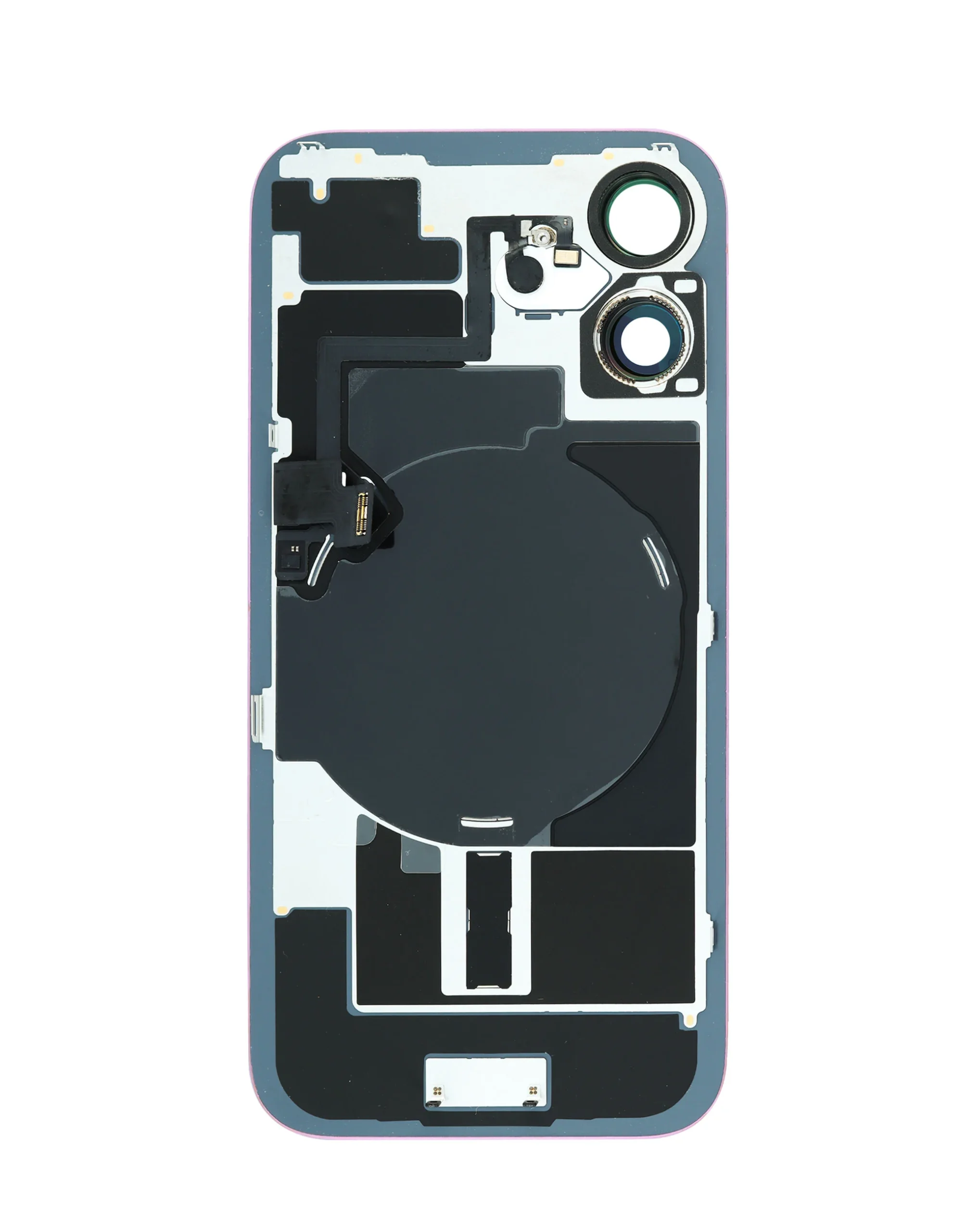 iPhone 16 Uyumlu PEMBE LOGOLU MagSafe Mıknatıslı, NFC ve Flaş Flexli Arka Cam