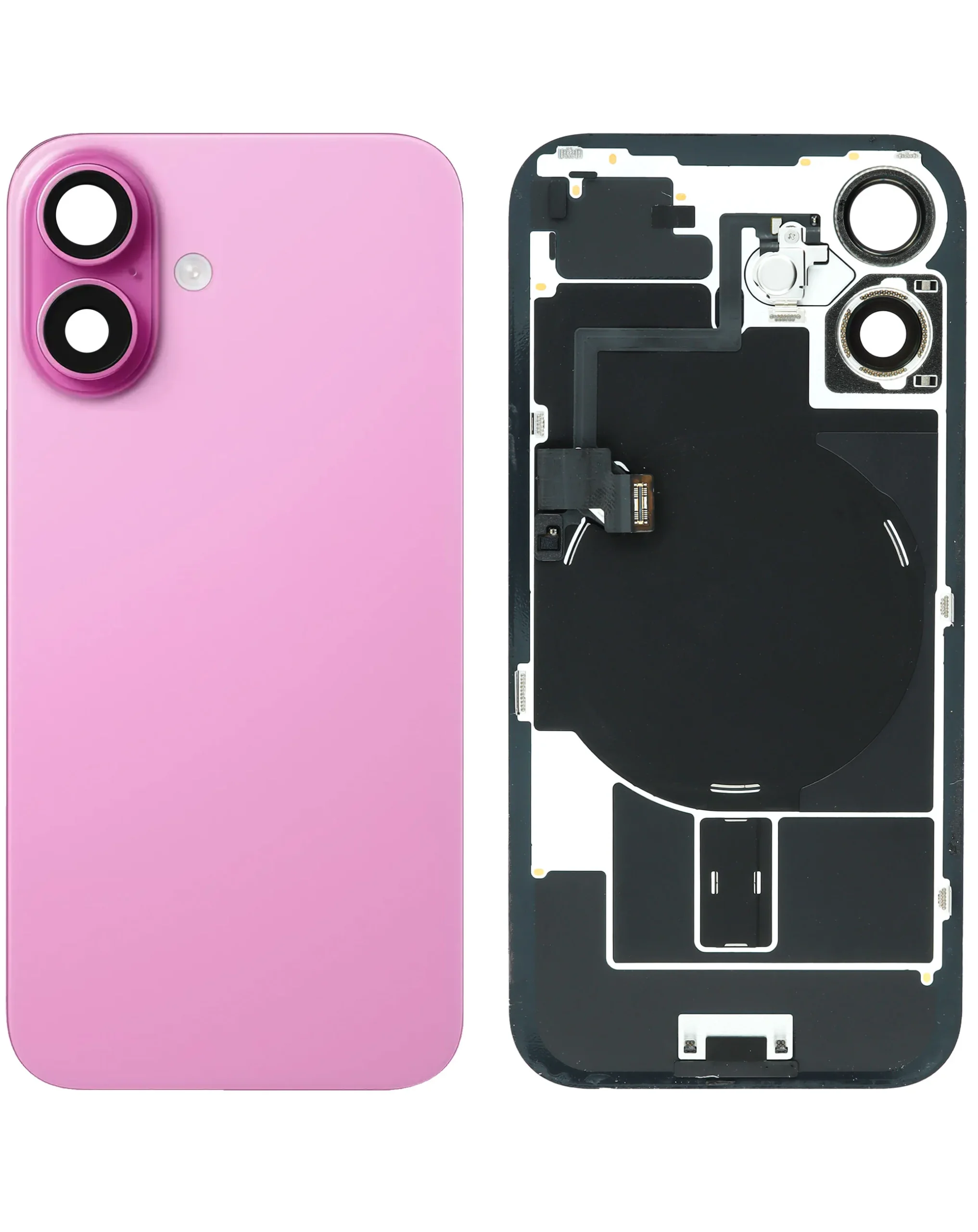 iPhone 16 Uyumlu PEMBE MagSafe Mıknatıslı, NFC ve Flaş Flexli Arka Cam