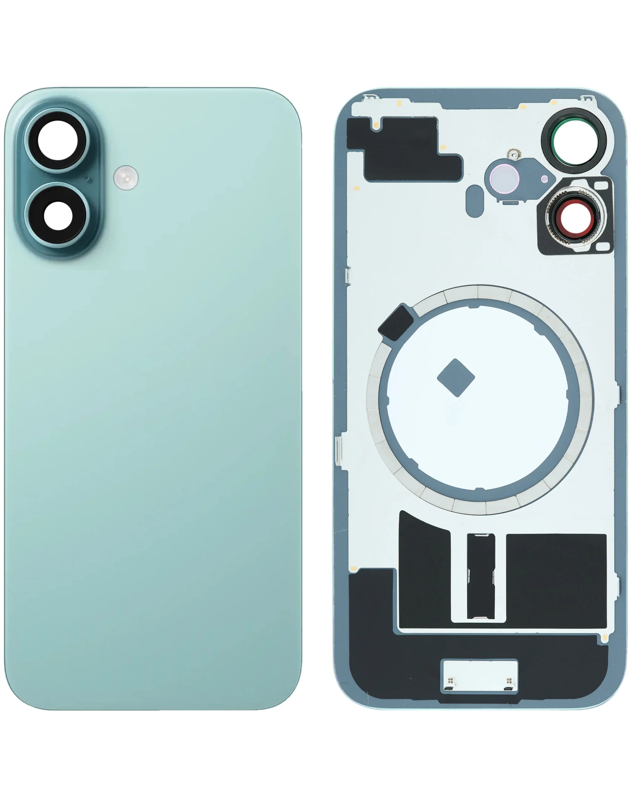 iPhone 16 Uyumlu PETROL YEŞİLİ LOGOLU MagSafe Mıknatıslı Arka Cam