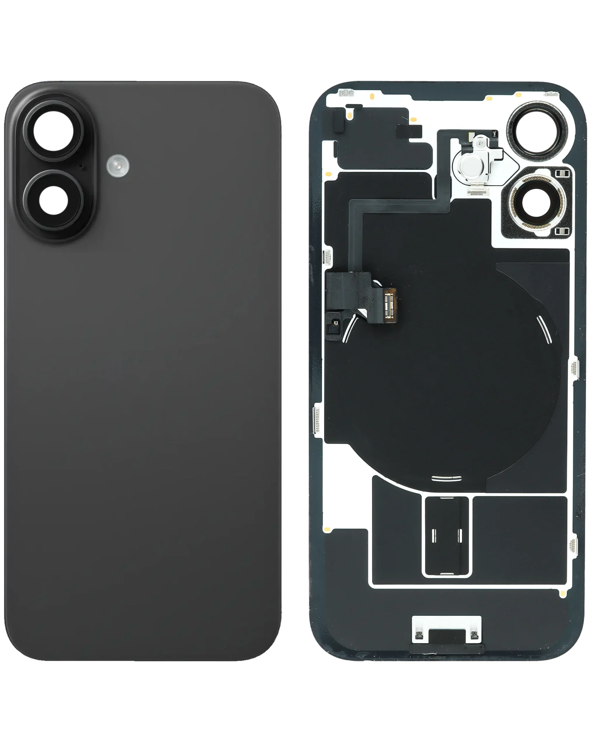 iPhone 16 Uyumlu SİYAH OEM Pull A Grade MagSafe Mıknatıslı, NFC ve Flaş Flexli Arka Cam
