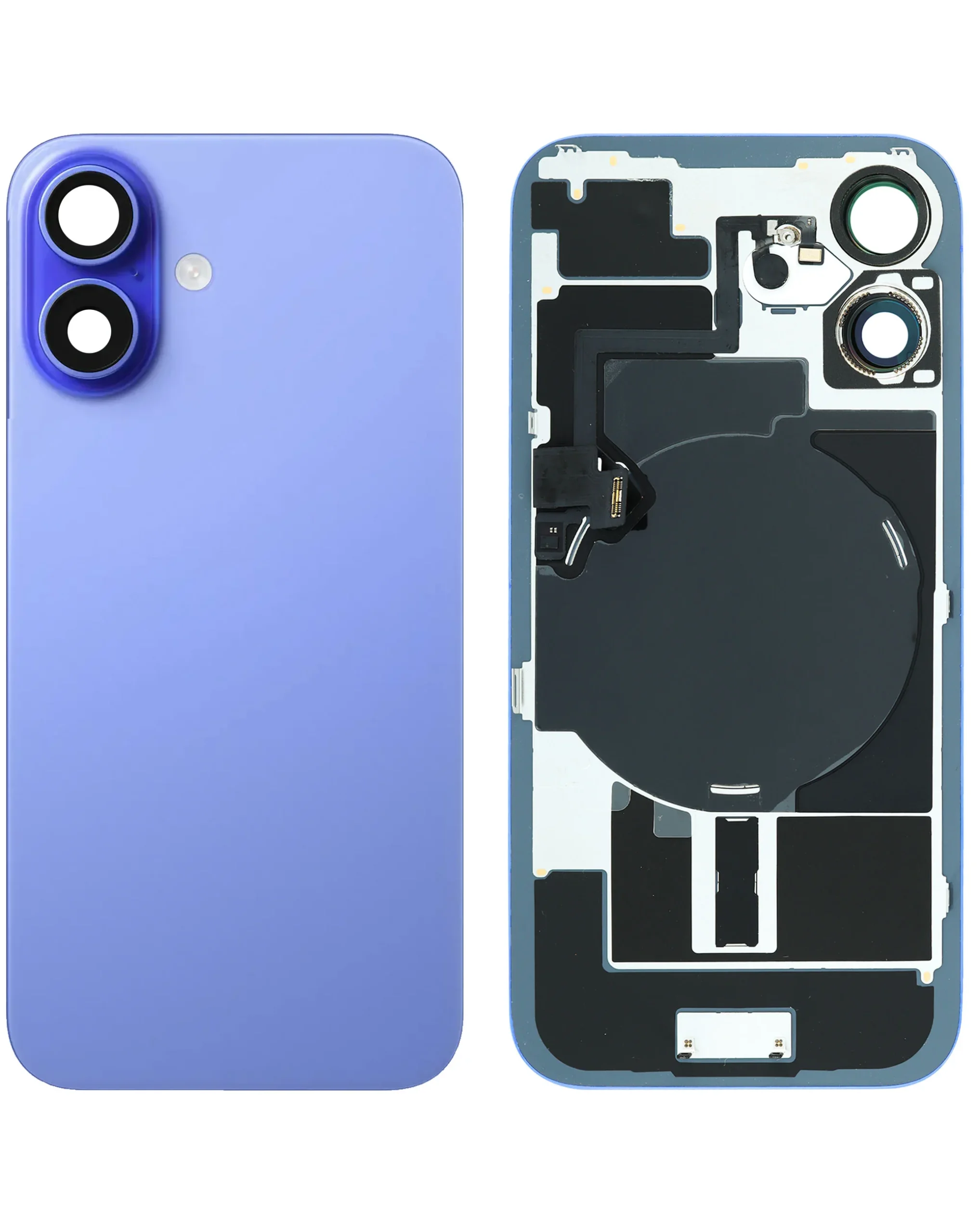 iPhone 16 Uyumlu ULTRAMARİN MAVİ LOGOLU MagSafe Mıknatıslı, NFC ve Flaş Flexli Arka Cam