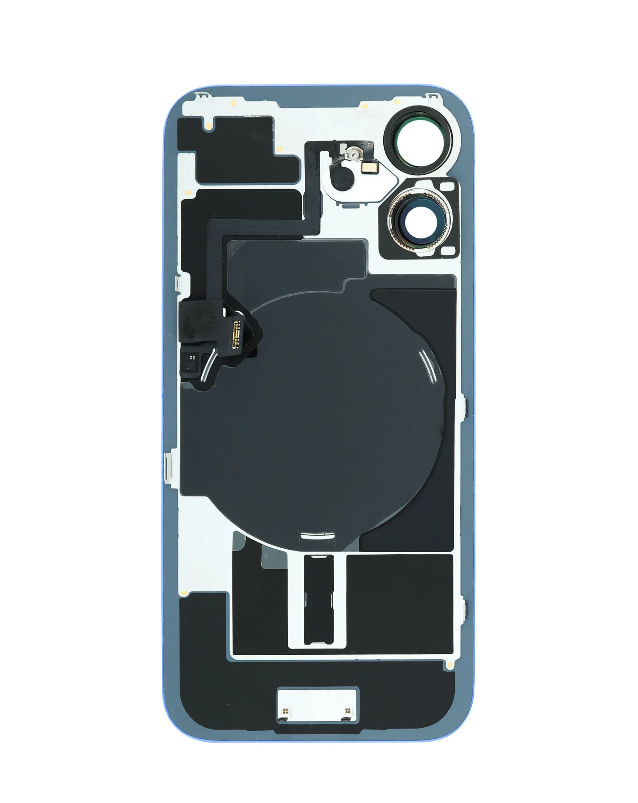 iPhone 16 Uyumlu ULTRAMARİN MAVİ LOGOLU MagSafe Mıknatıslı, NFC ve Flaş Flexli Arka Cam