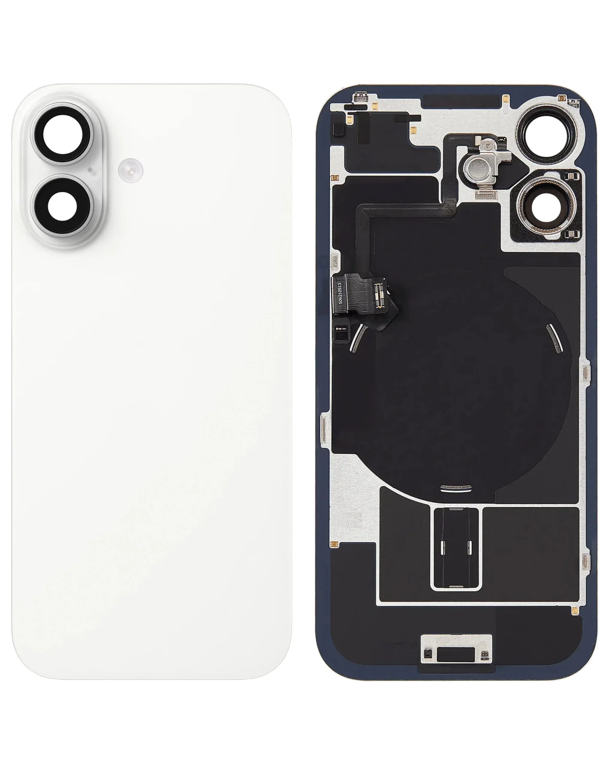 iPhone 17 Uyumlu BEYAZ LOGOLU Çerçeveli, Kablosuz NFC Şarj Flexli ve MagSafe Mıknatıslı Arka Cam