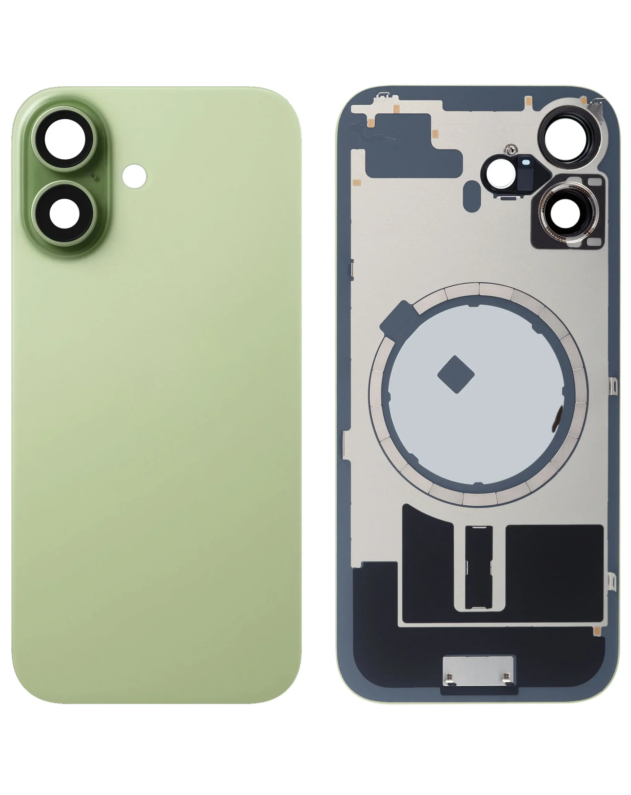 iPhone 17 Uyumlu LOGOLU SAGE Çerçeveli ve MagSafe Mıknatıslı Arka Cam