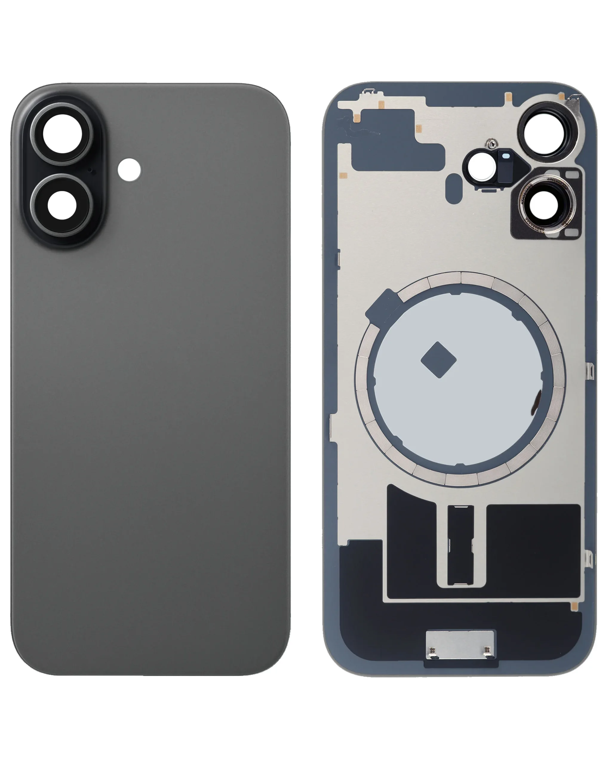 iPhone 17 Uyumlu SİYAH LOGOLU Çerçeveli ve MagSafe Mıknatıslı Arka Cam