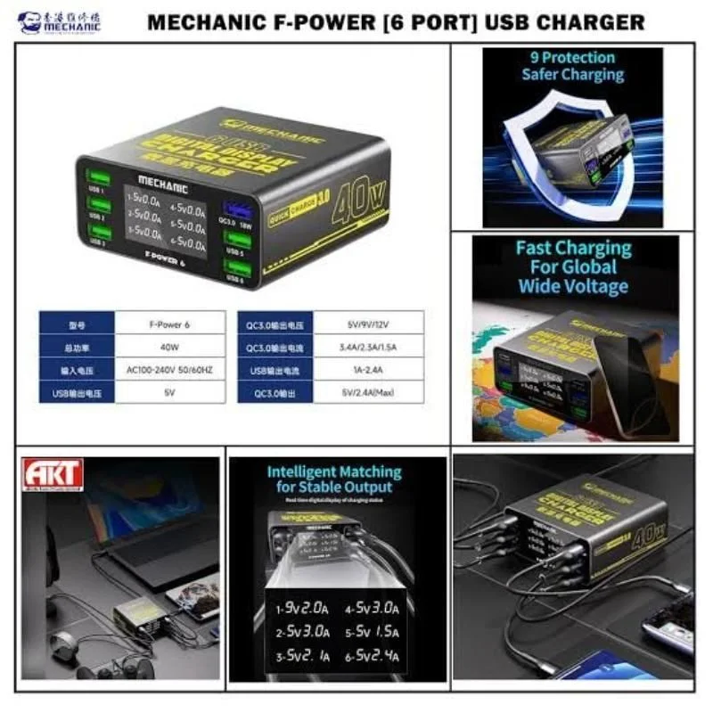 Mechanic F-Power 6P 6 Port Usb Tester