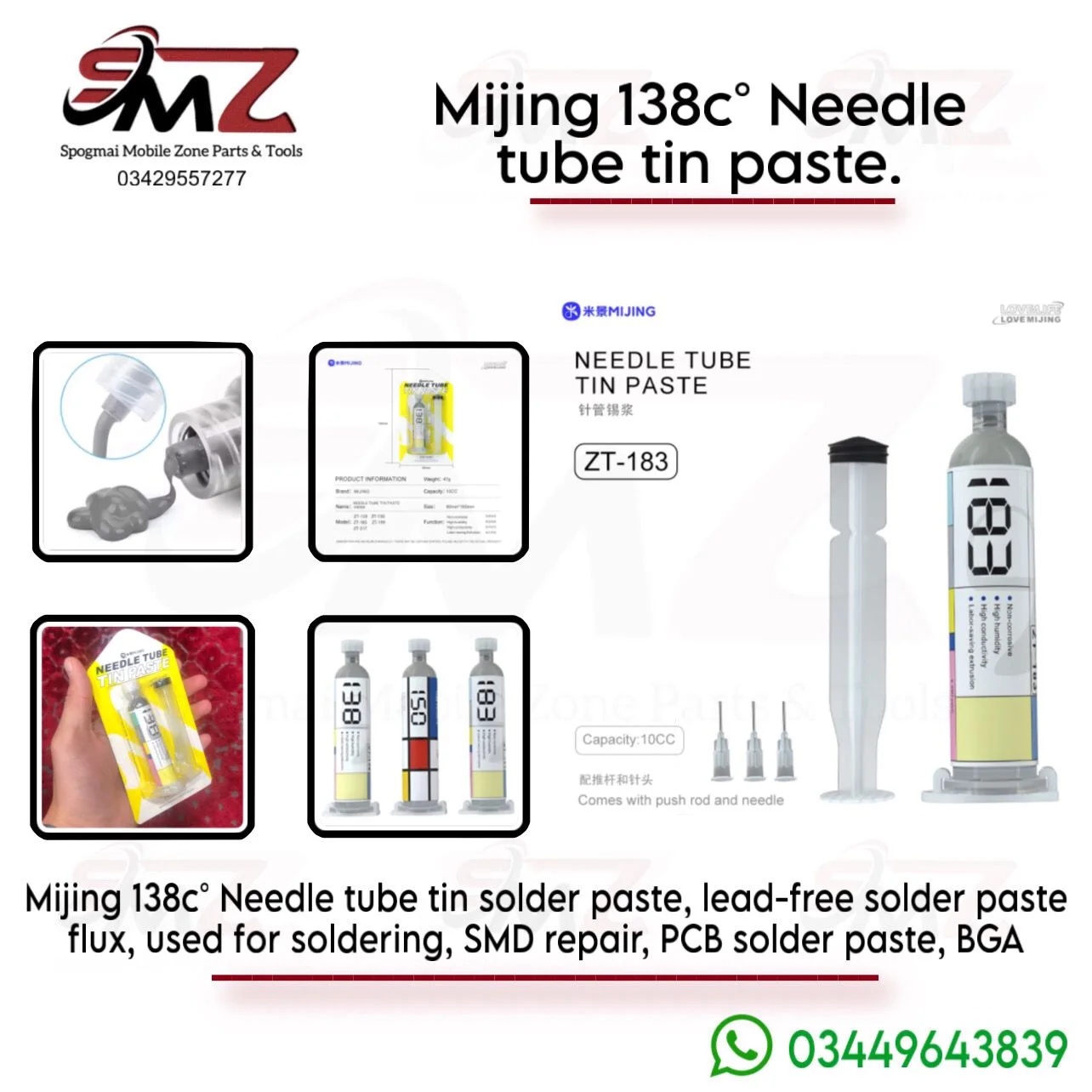 Mijing 138 Derece 10cc Şırınga Sıvı Lehim