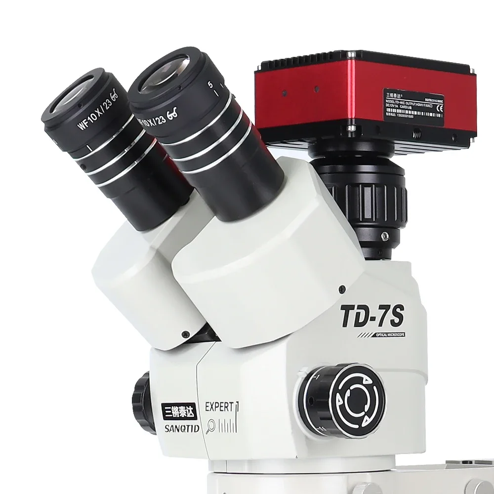 Mikroskop Td-7s Kamera Yuvalı Siyah Kafa Kırmızı Ped