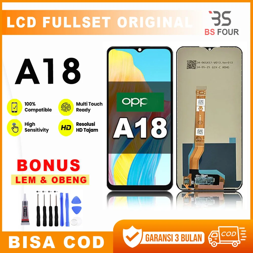 Oppo A18 Ekran Dokunmatik Orijinal Çıtasız Ürün (Çerçevesiz)