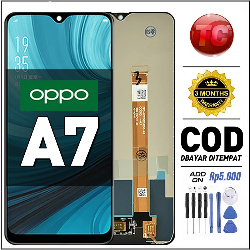 Oppo A7 Ekran Dokunmatik Orijinal Çıtasız Ürün (Çerçevesiz)