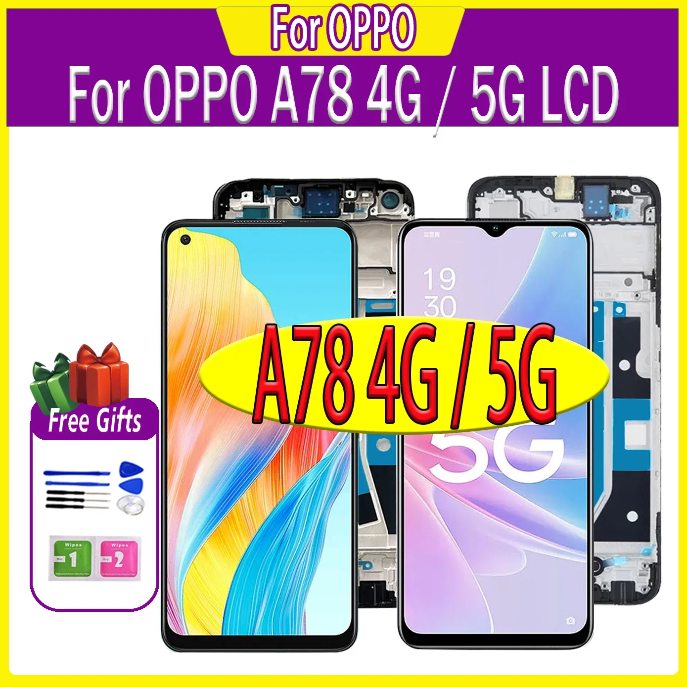 Oppo A78 4G Ekran Dokunmatik A Plus Kalite Ürün/INCELL Çıtasız (Çerçevesiz)