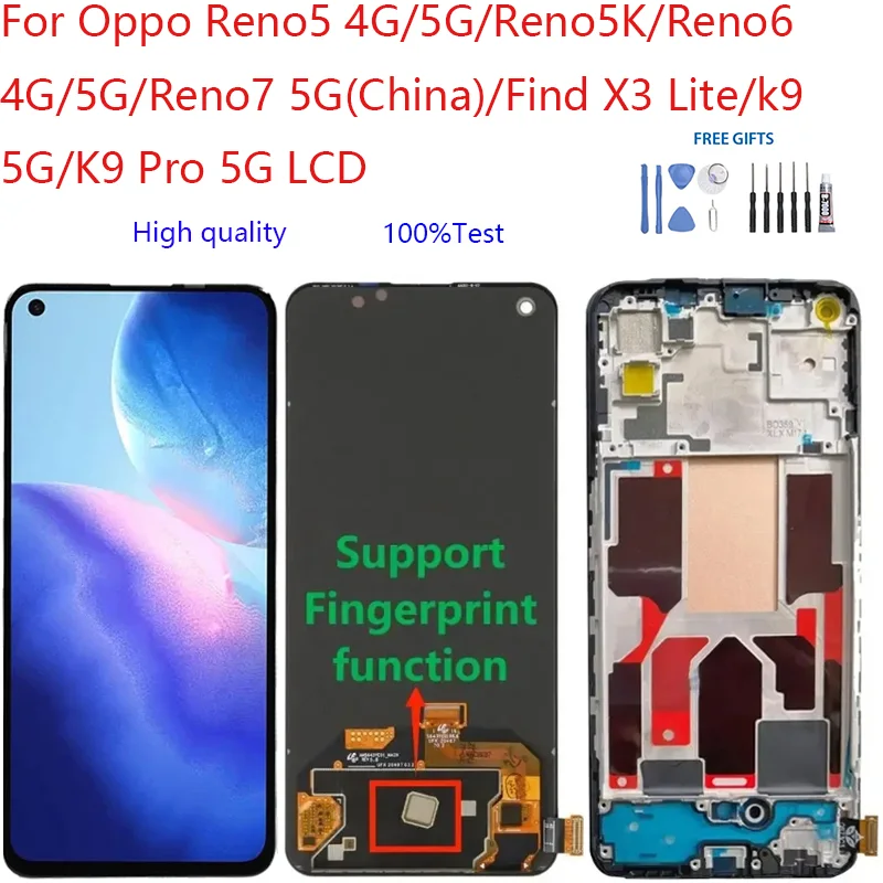 Oppo K9 5G Ekran Dokunmatik A Plus Kalite Ürün/INCELL Çıtasız (Çerçevesiz)