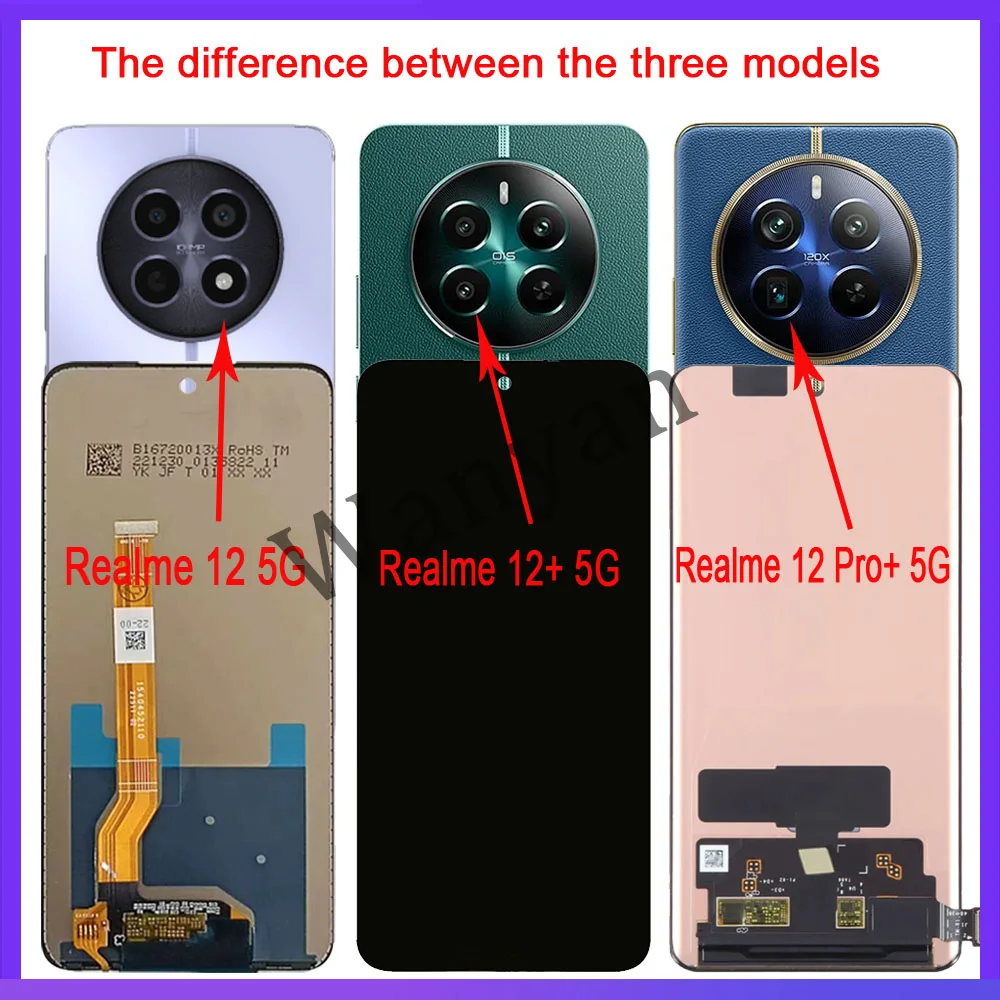 Realme 12 Pro Ekran Dokunmatik SOFT OLED Kalite Ekran Çıtasız (Çerçevesiz)