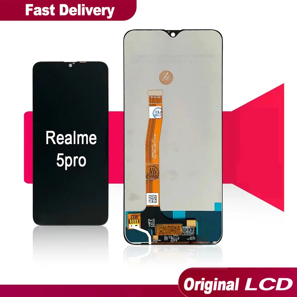Realme 5 Pro Ekran Dokunmatik Orijinal Çıtasız Ürün (Çerçevesiz)