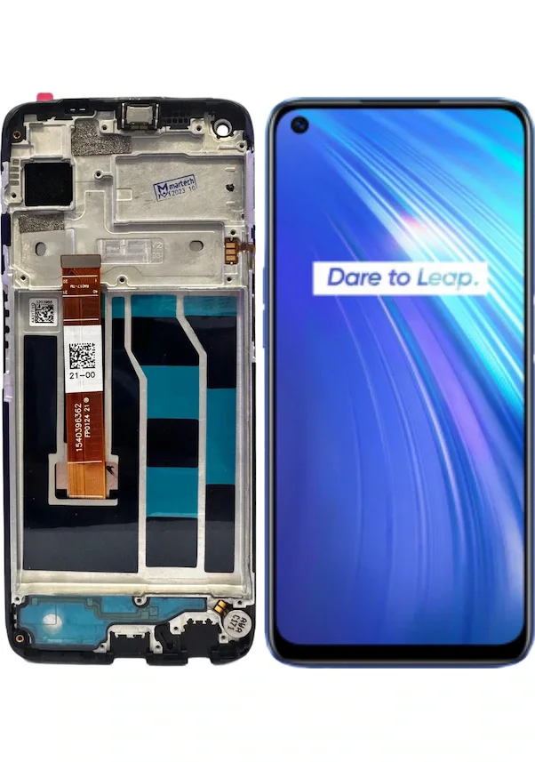 Realme 6 Çıtalı Ekran Dokunmatik Siyah Orijinal