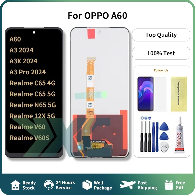 Realme A80 Ekran Dokunmatik Orijinal Çıtasız Ürün (Çerçevesiz)