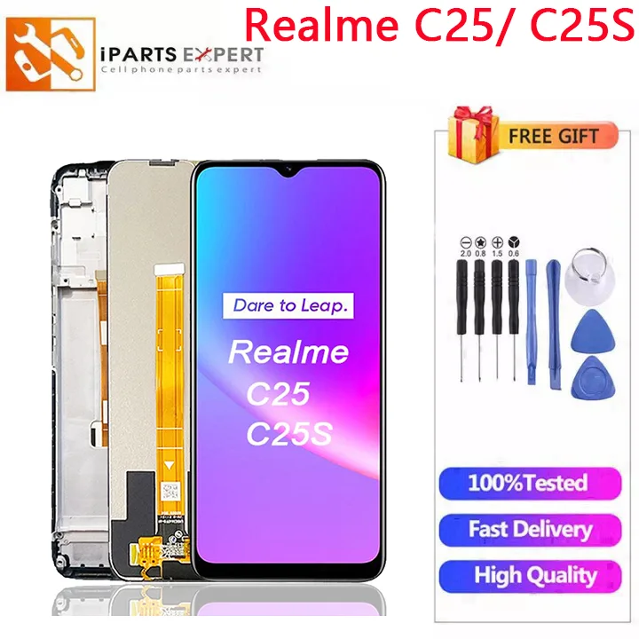 Realme C25 Ekran Dokunmatik Orijinal Çıtasız Ürün (Çerçevesiz)