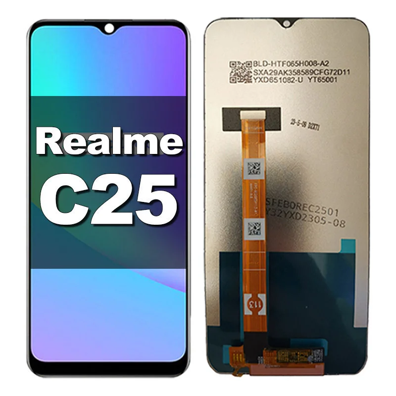 Realme C25 Ekran Dokunmatik Orijinal Çıtasız Ürün (Çerçevesiz)