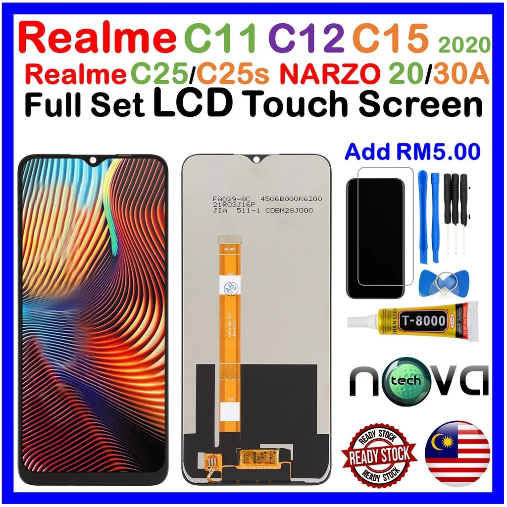 Realme C25s Ekran Dokunmatik Orijinal Çıtasız Ürün (Çerçevesiz)