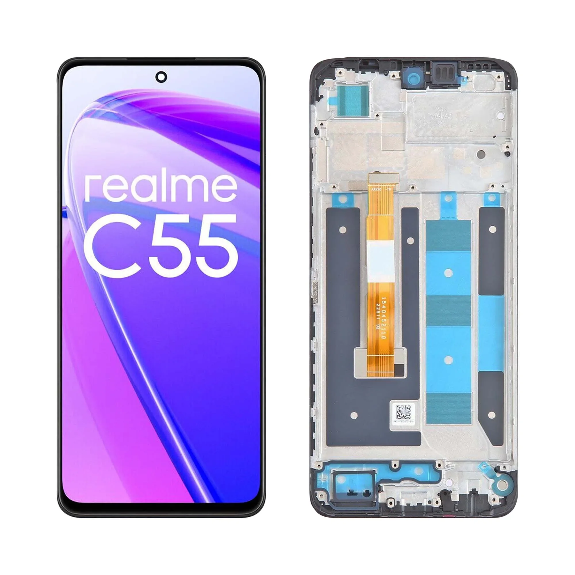 Realme C55 Çıtalı Ekran Dokunmatik Siyah Orijinal
