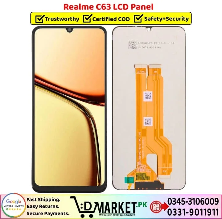 Realme C63 Çıtalı Ekran Dokunmatik Siyah Orijinal