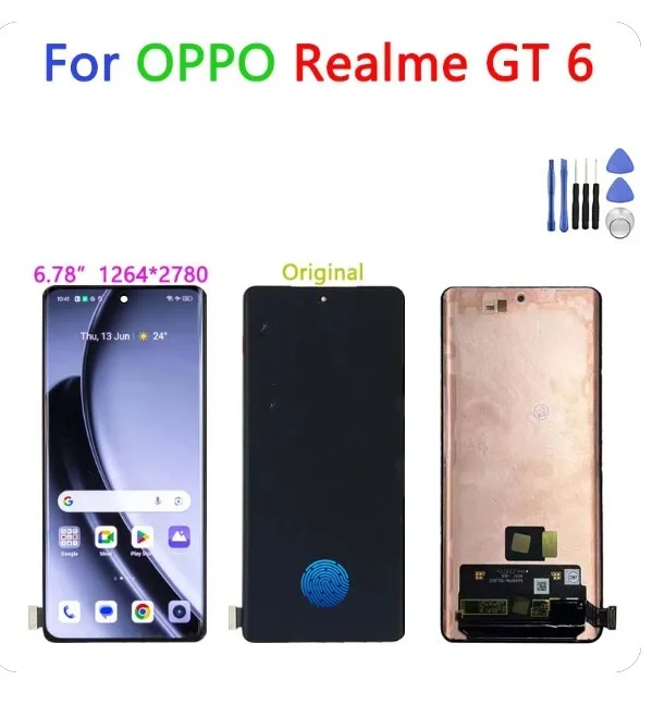 Realme Gt6 Ekran Dokunmatik SOFT OLED Kalite Ekran Çıtasız (Çerçevesiz)
