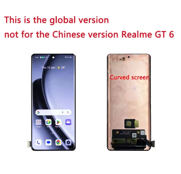 Realme Gt6 Ekran Dokunmatik SOFT OLED Kalite Ekran Çıtasız (Çerçevesiz)