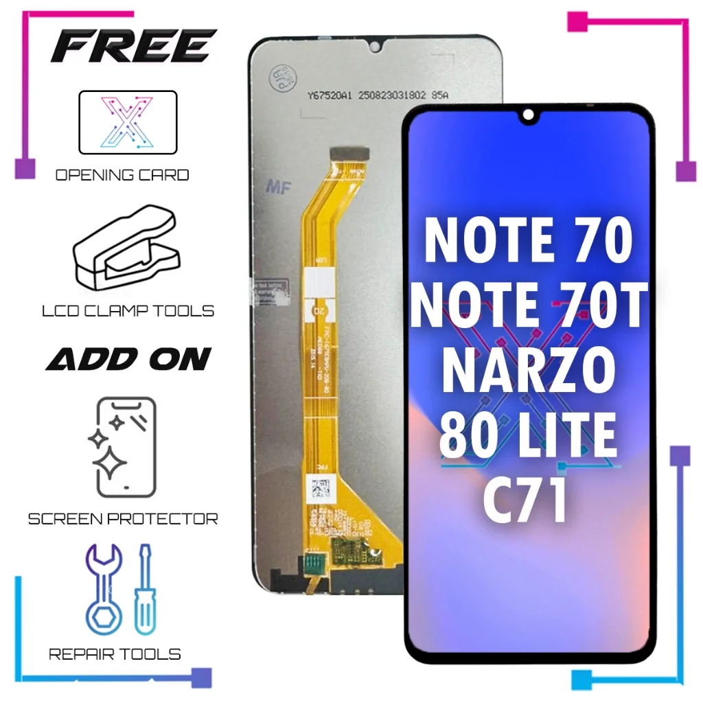 Realme Narzo 80 Lite 4G Ekran Dokunmatik Orijinal Çıtasız Ürün (Çerçevesiz)