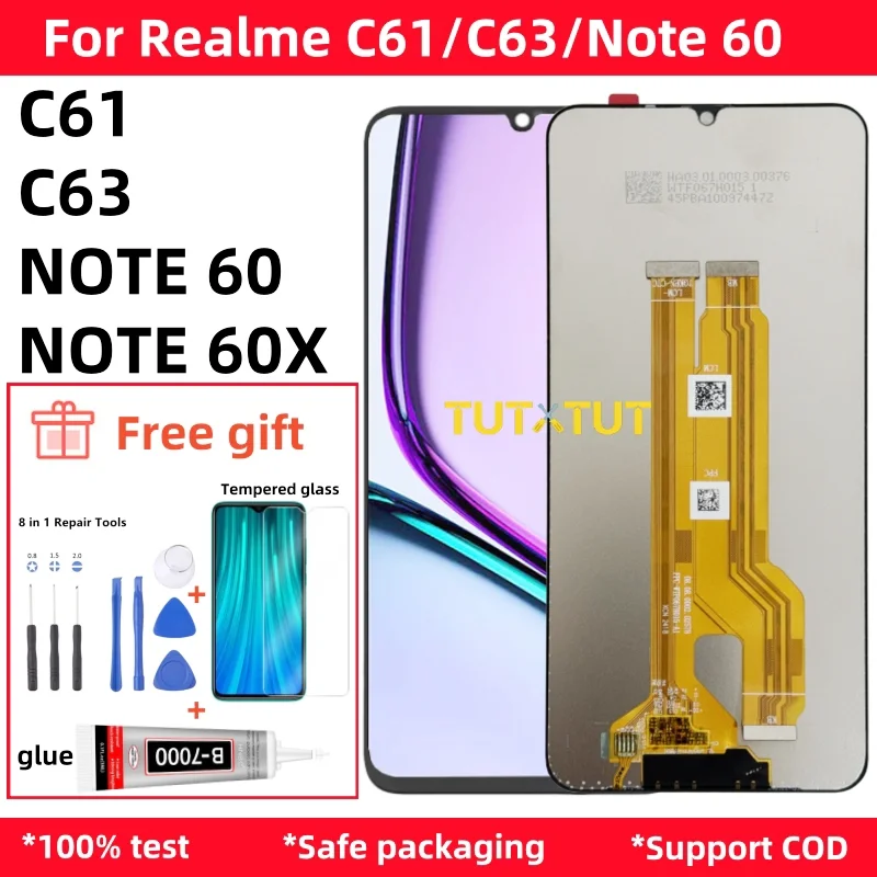 Realme Note 60X Ekran Dokunmatik Orijinal Çıtasız Ürün (Çerçevesiz)