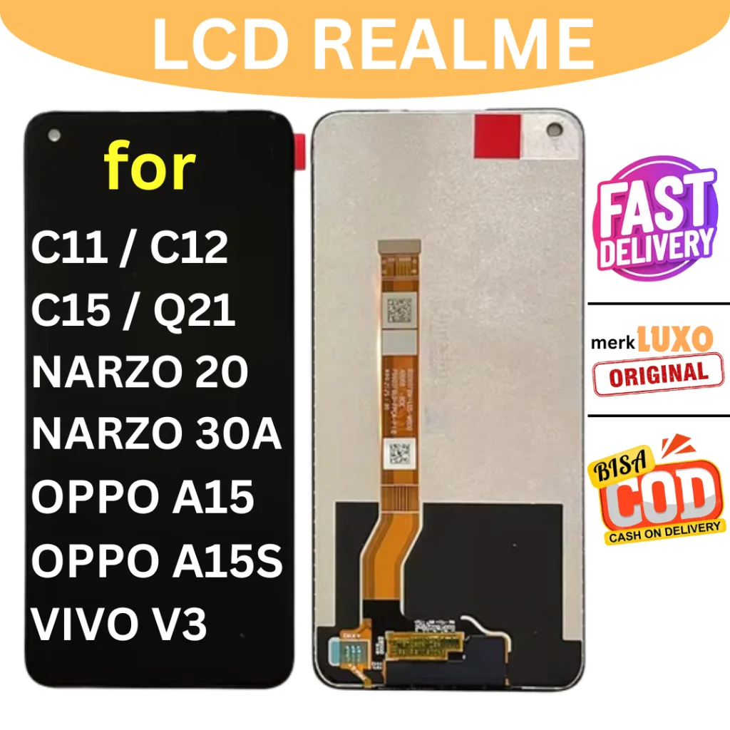 Realme Q2i Ekran Dokunmatik Orijinal Çıtasız Ürün (Çerçevesiz)