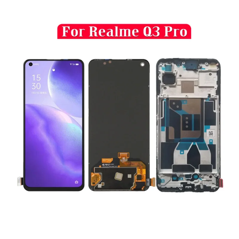 Realme Q3 Pro 5G Çıtalı Ekran Dokunmatik Siyah OLED