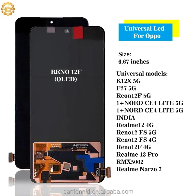 Realme Reno 12FS 4G Ekran Dokunmatik OLED FK03 Çıtasız (Çerçevesiz)