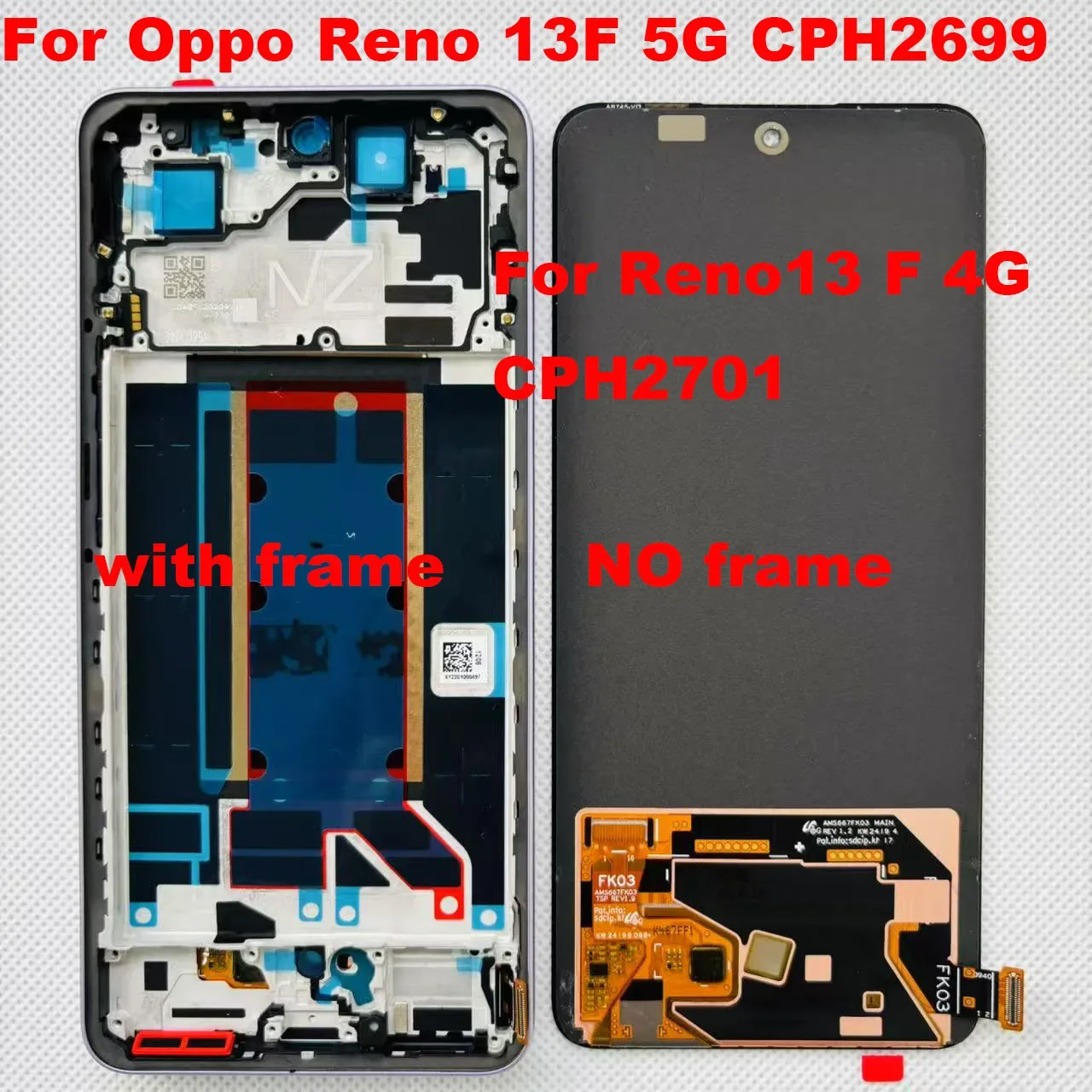 Realme Reno 13FS 5G Ekran Dokunmatik OLED FK03 Çıtasız (Çerçevesiz)