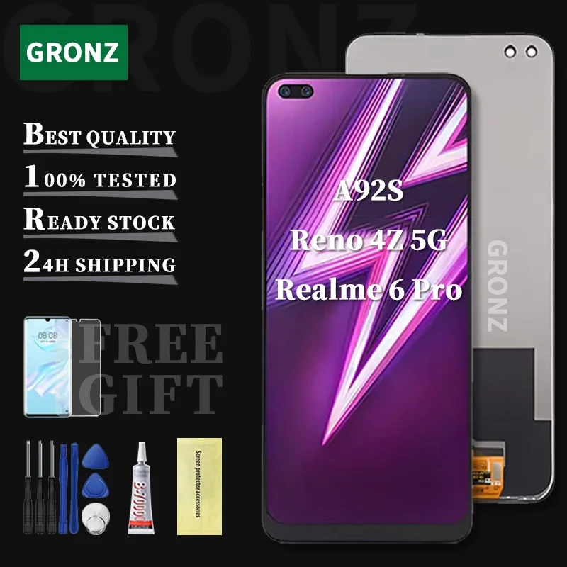 Realme Reno 4Z 5G Ekran Dokunmatik Orijinal Çıtasız Ürün (Çerçevesiz)