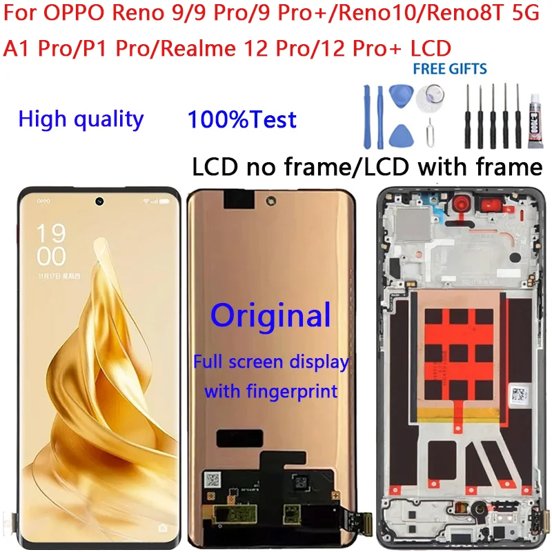 Realme Reno 9 Ekran Dokunmatik SOFT OLED Kalite Ekran Çıtasız (Çerçevesiz)