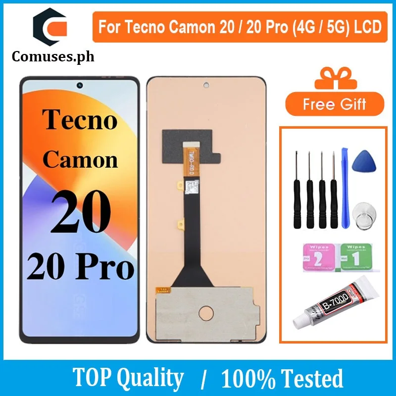 Tecno Camon 20 Ekran Dokunmatik SOFT OLED Kalite Ekran Çıtasız (Çerçevesiz)