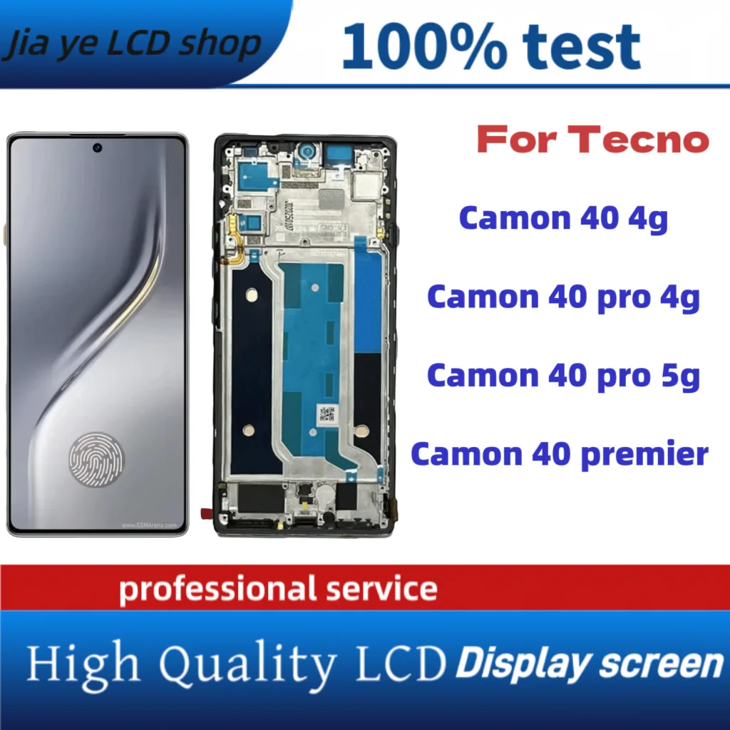 Tecno Camon 40 Pro 4G Çıtalı Ekran Dokunmatik Silver SOFT OLED Kalite Ekran