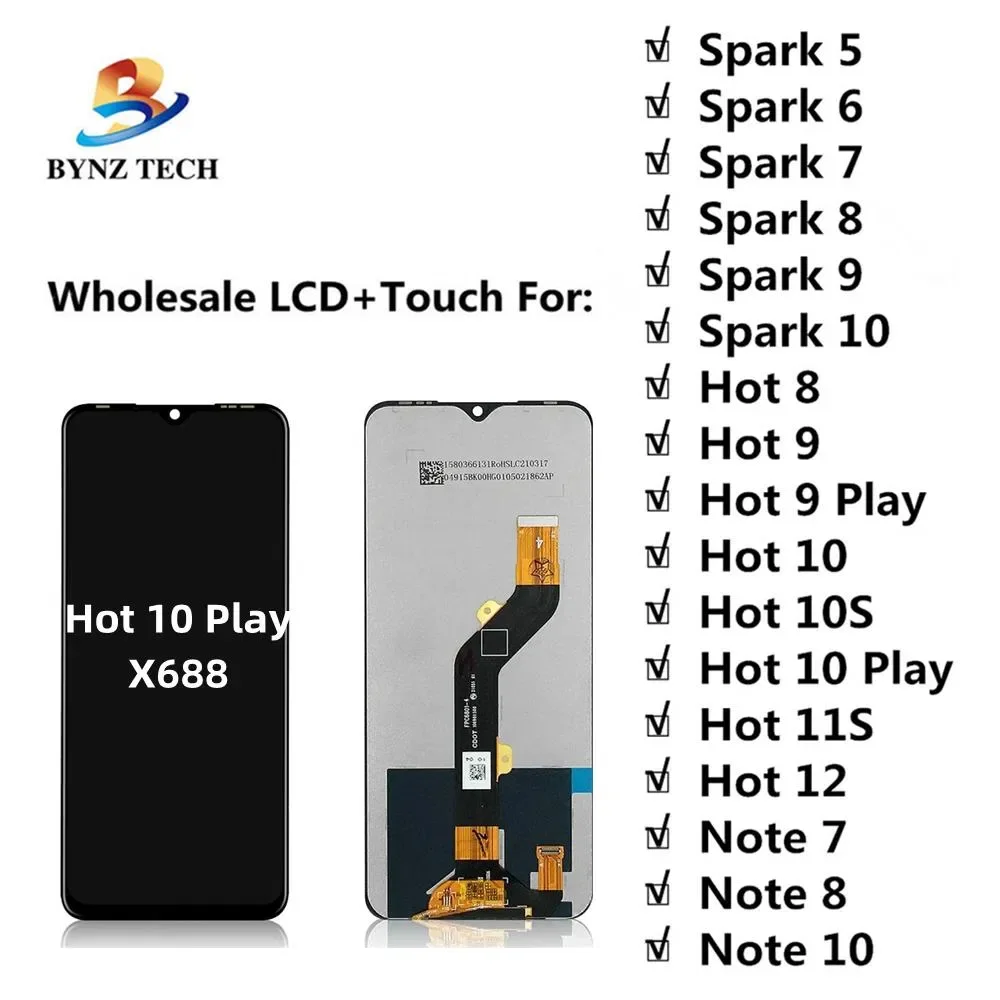 Tecno Hot 10 Çıtalı Ekran Dokunmatik Siyah Orijinal