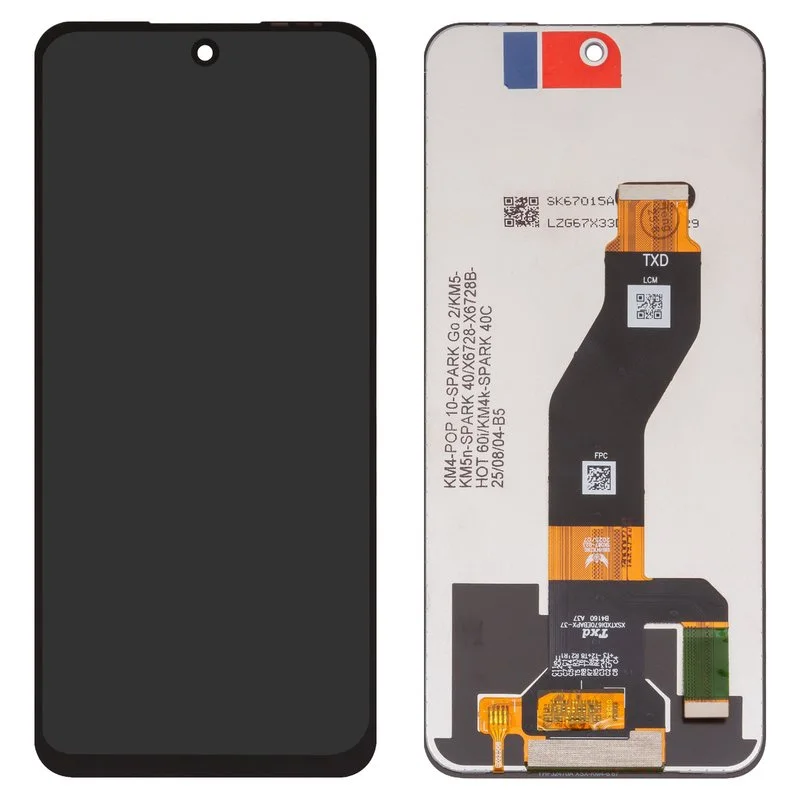 Tecno Hot 60 Pro Mercan Çıtalı Ekran Dokunmatik SOFT OLED Kalite Ekran