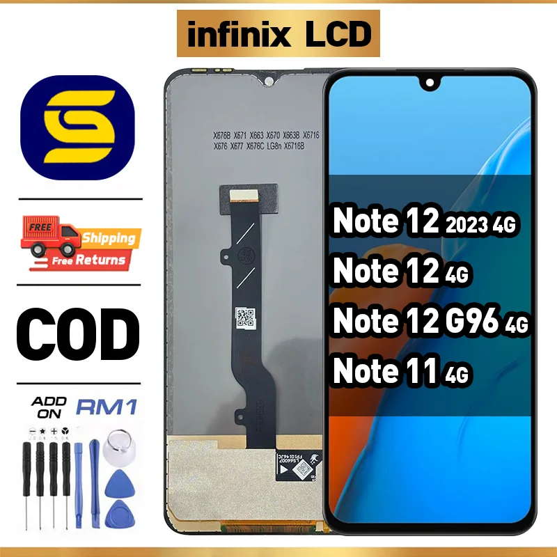 Tecno Note 12 2023 Çıtalı Ekran Dokunmatik Siyah SOFT OLED Kalite Ekran