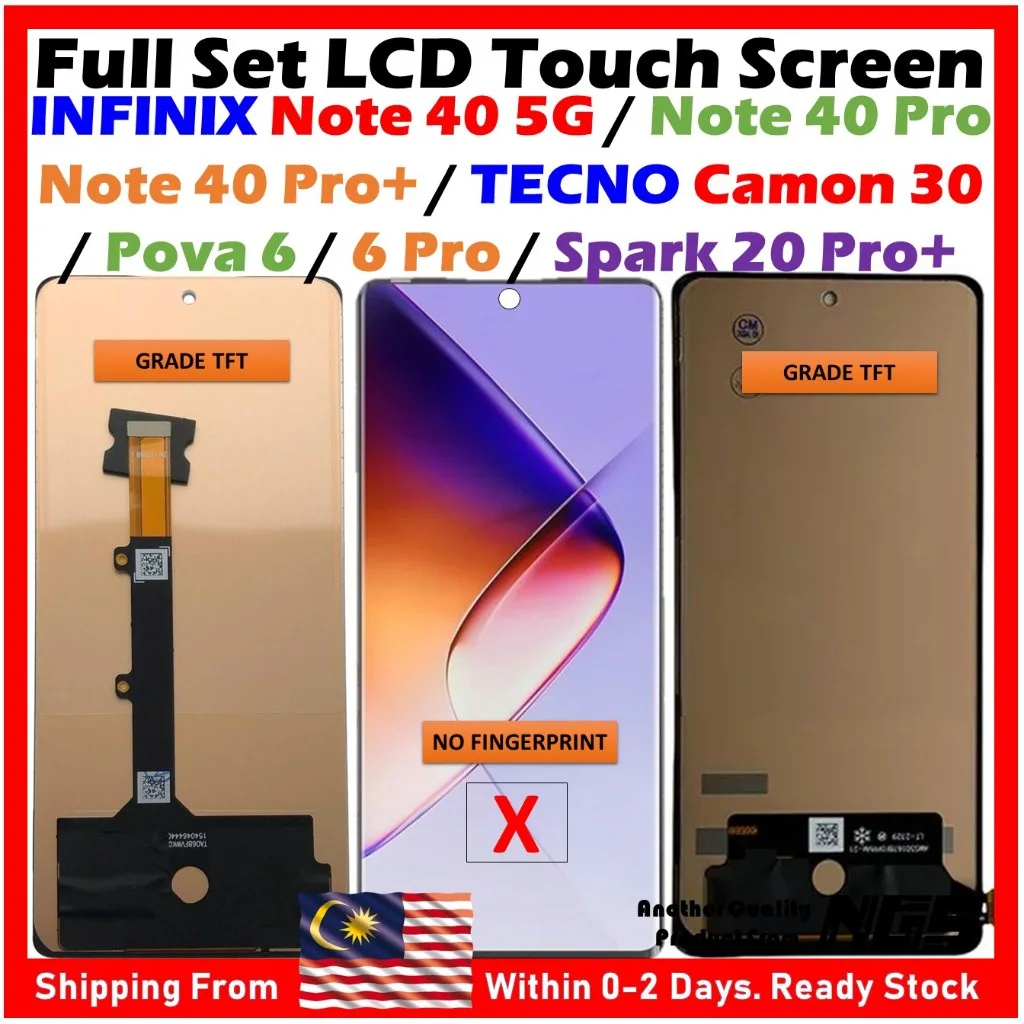 Tecno Note 40 5G Ekran Dokunmatik SOFT OLED Kalite Ekran Çıtasız (Çerçevesiz)