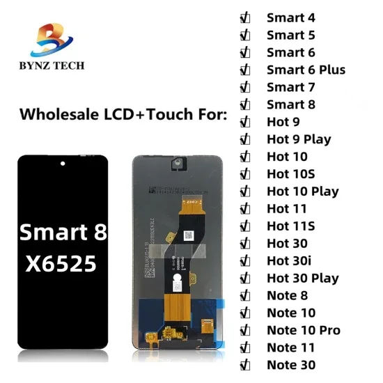 Tecno Smart 8 Pro Ekran Dokunmatik Orijinal Çıtasız Ürün (Çerçevesiz)