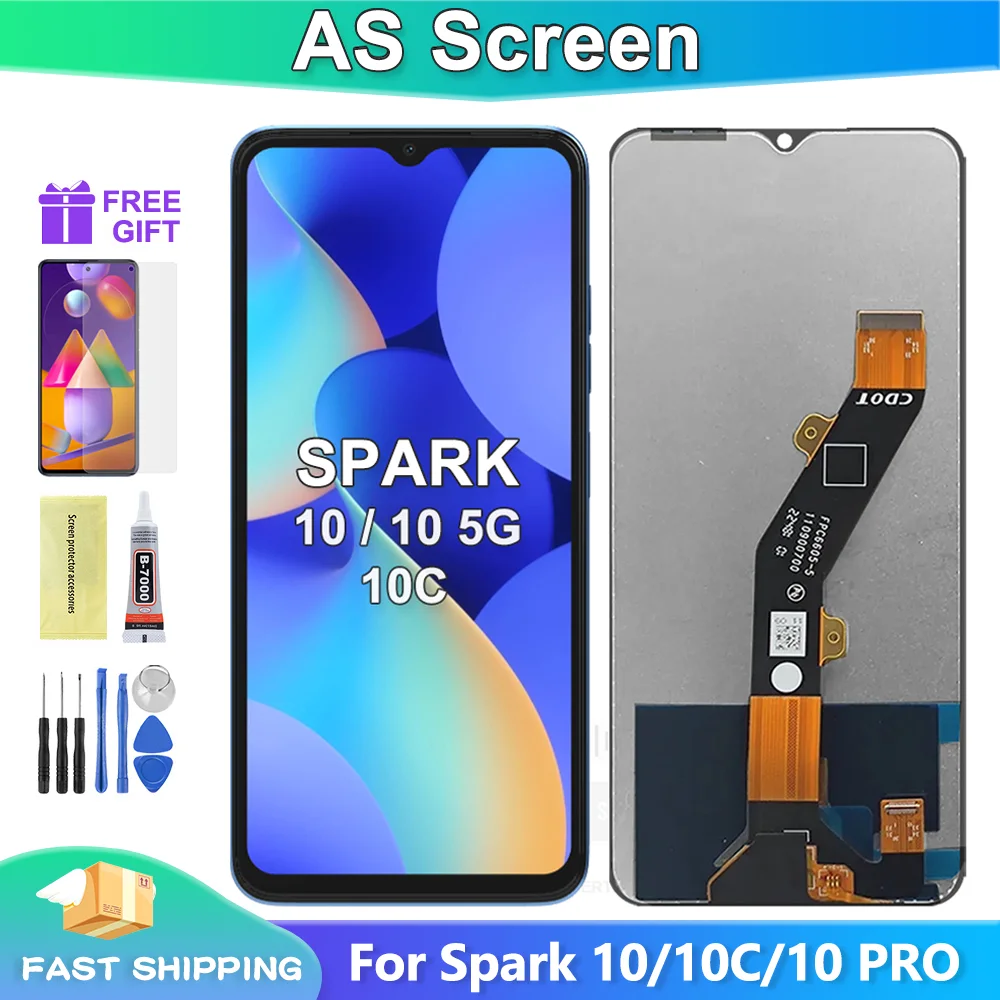 Tecno Spark 10 5G Ekran Dokunmatik Orijinal Çıtasız Ürün (Çerçevesiz)