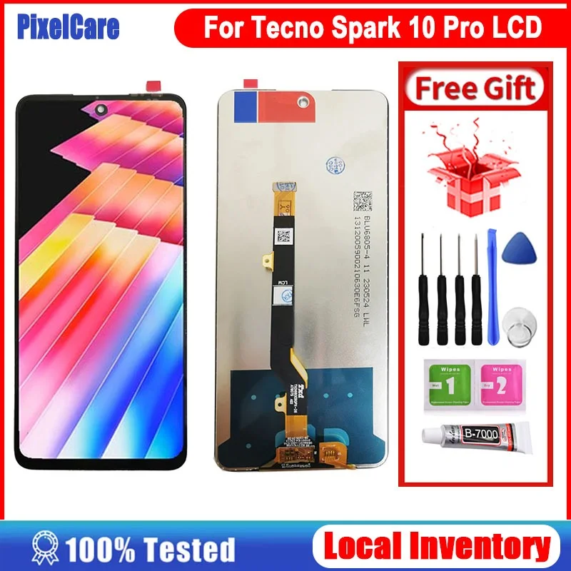 Tecno Spark 10 Pro Çıtalı Ekran Dokunmatik Siyah Orijinal