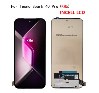 Tecno Spark 40 Pro Plus Çıtalı Ekran Dokunmatik Siyah SOFT OLED Kalite Ekran