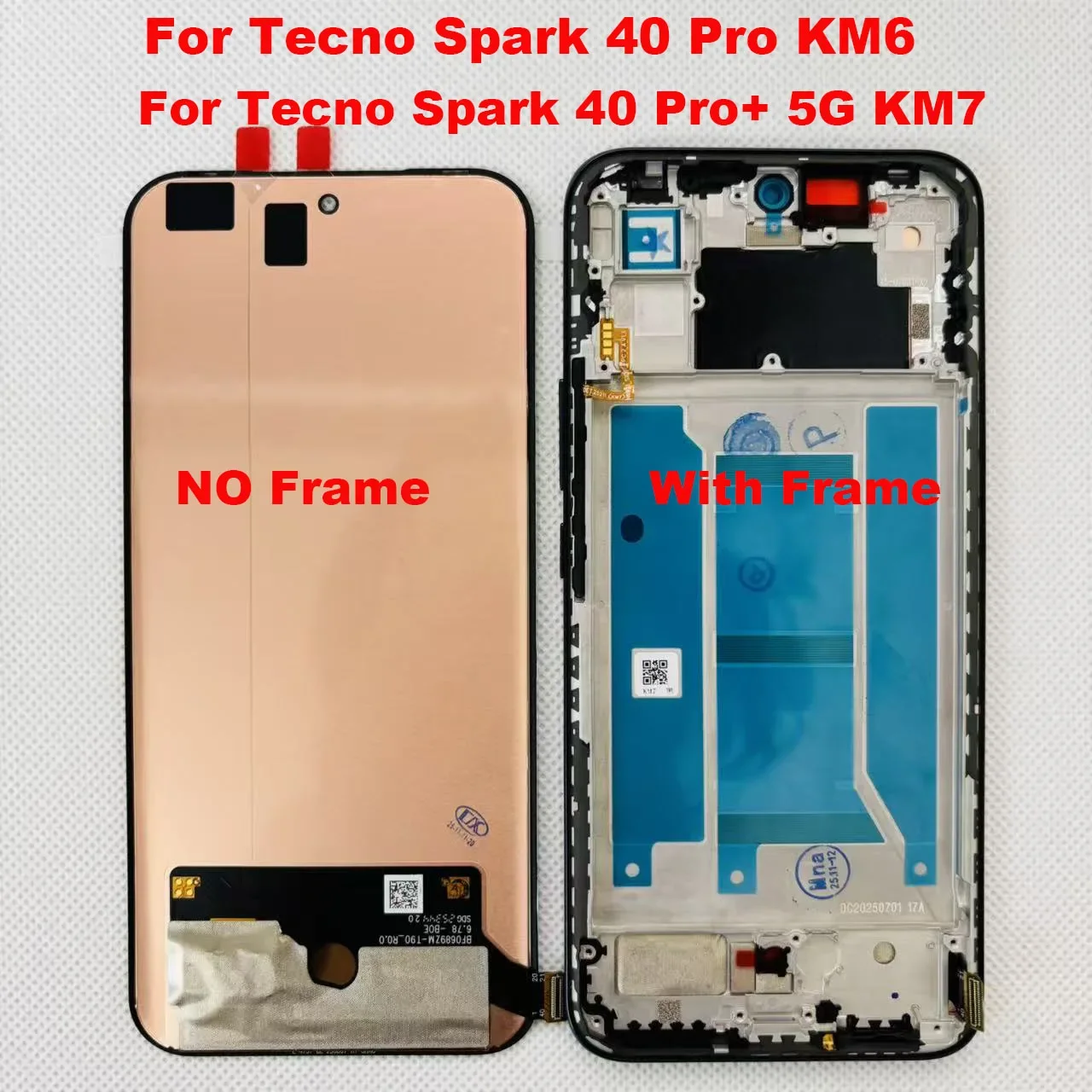 Tecno Spark 40 Pro Plus Titanyum Çıtalı Ekran Dokunmatik SOFT OLED Kalite Ekran